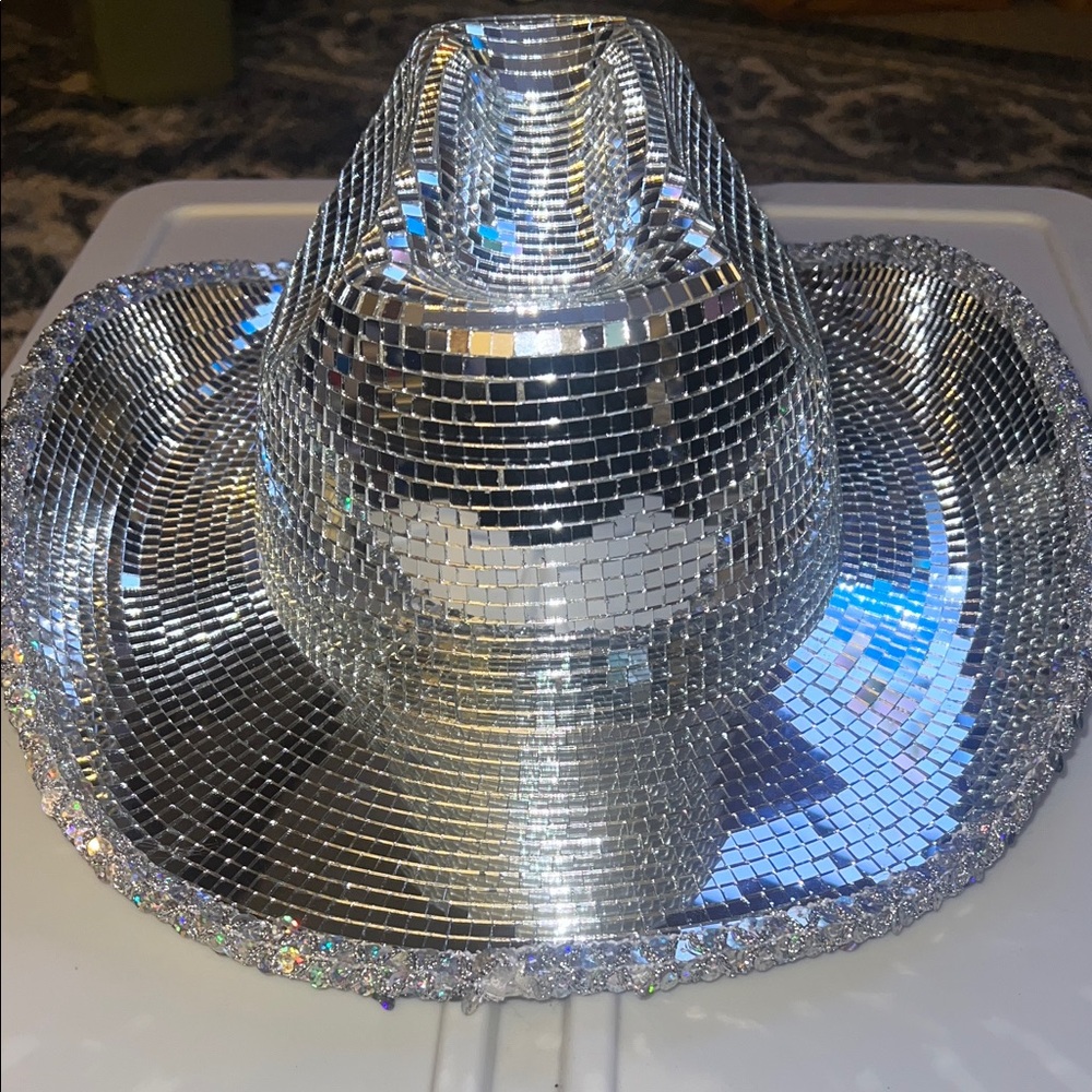 Silver Sequin Cowboy Hat